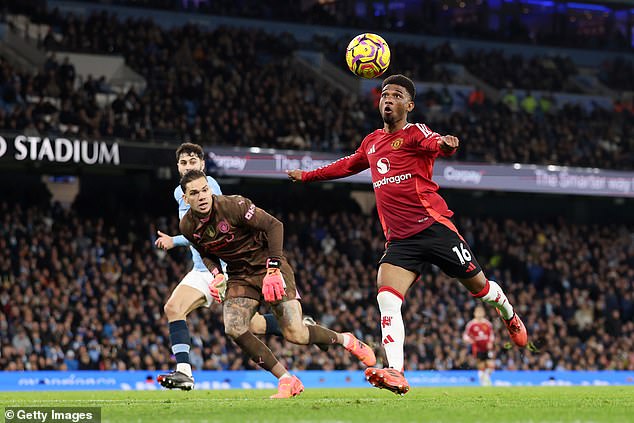 Amad scored in the 90th minute of Sunday's derby against Man City to win the game 2-1