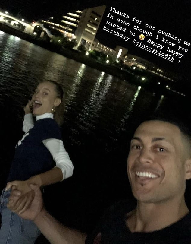 Chase Bellinger (left) used to date Cody's new Yankees teammate Giancarlo Stanton (right)