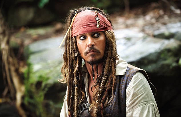 Star: Johnny Depp as Captain Jack Sparrow in Pirates of the Caribbean