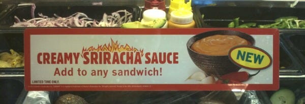 subway sriracha