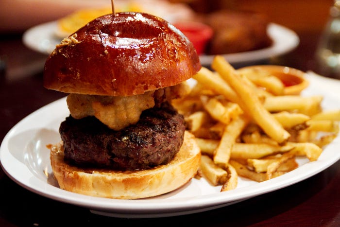 hamburger and fries