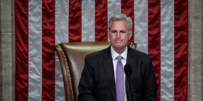 House Speaker Kevin McCarthy presiding over the chamber on May 11, 2023.