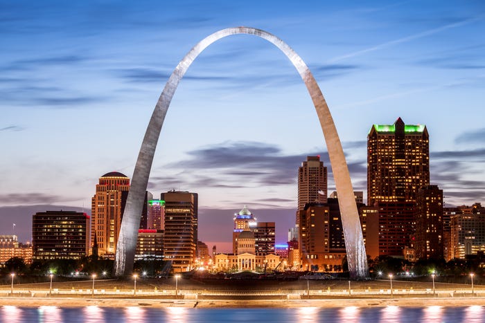 The Gateway Arch, St Louis, Missouri.