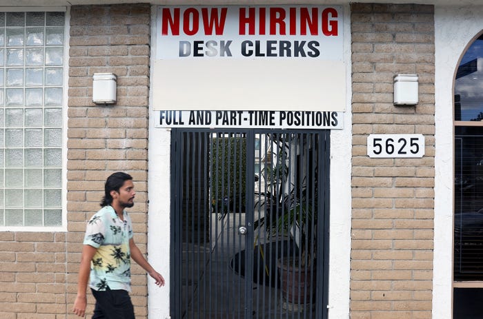 Now hiring sign