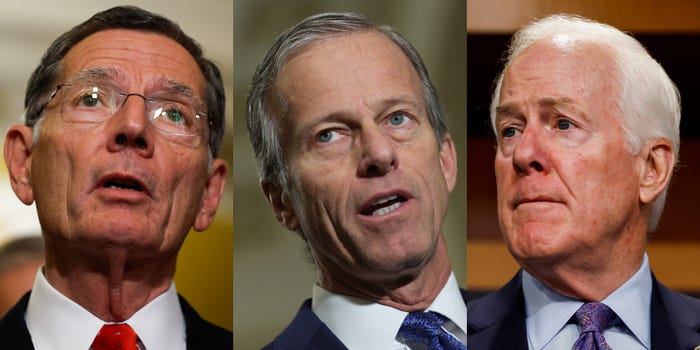 Sens. John Barrasso, John Thune, and John Cornyn are all said to be potential successors to McConnell.