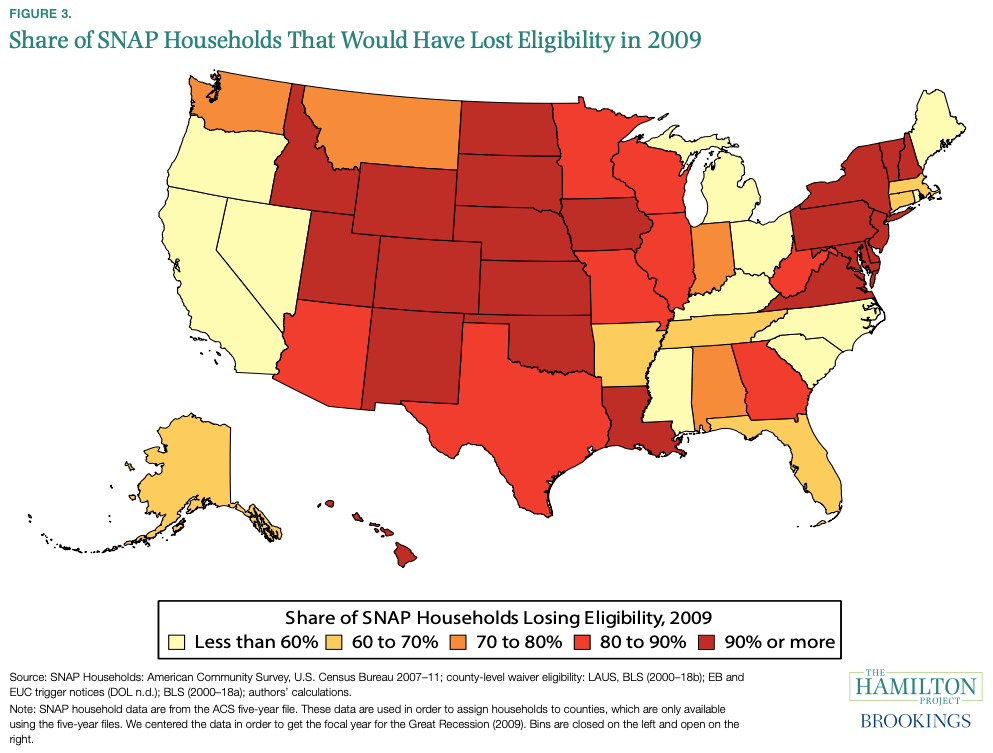 Figure 3, Map of states losing eligibility