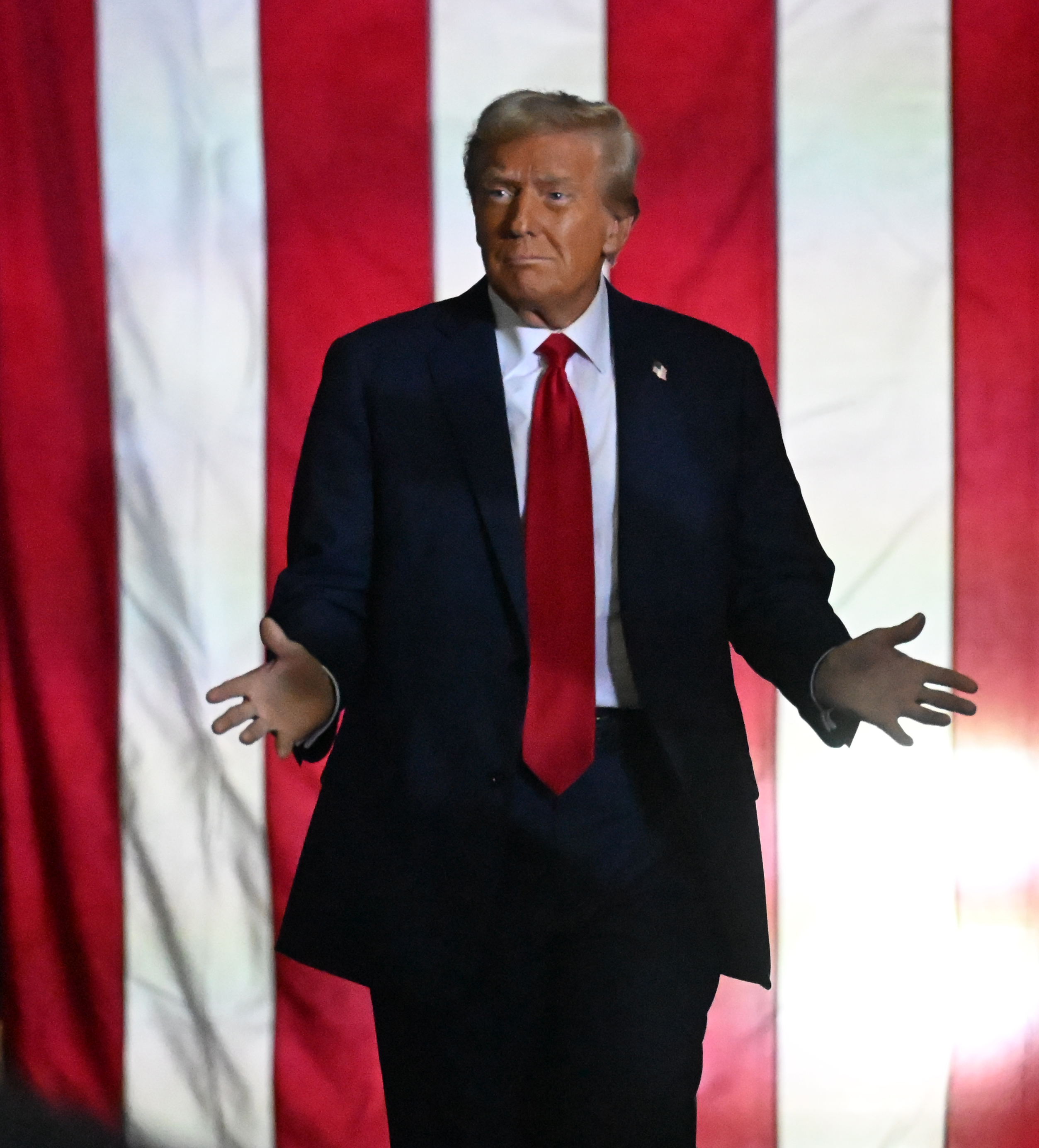 Former President Donald Trump speaks during a rally Tuesday, Oct. 29, 2024, at PPL Center in Allentown. (Amy Shortell/The Morning Call)