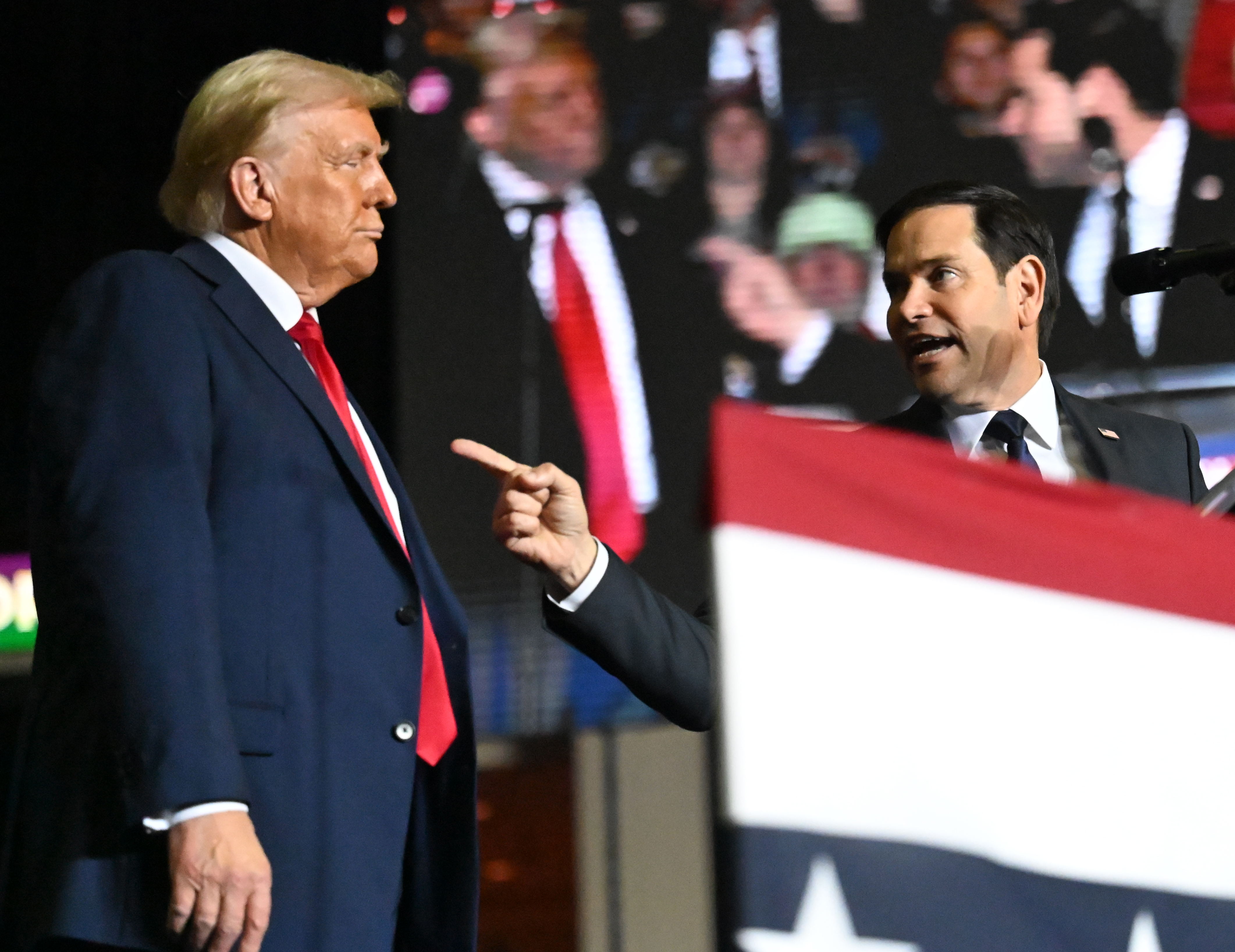 Former President Donald Trump speaks during a rally Tuesday, Oct. 29, 2024, at PPL Center in Allentown. (Amy Shortell/The Morning Call)