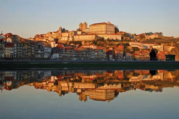 A Reflex of the city of Porto near the sunset