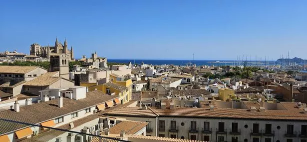 The view from the skybar restaurant at Hotel Almudaina in Palma, Mallorca