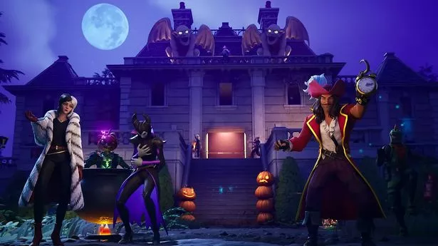 Maleficent cackles, as Cruella de Vil and Captain Hook stare down the camera in the recent teaser for Fortnite's Fortnitemares event.