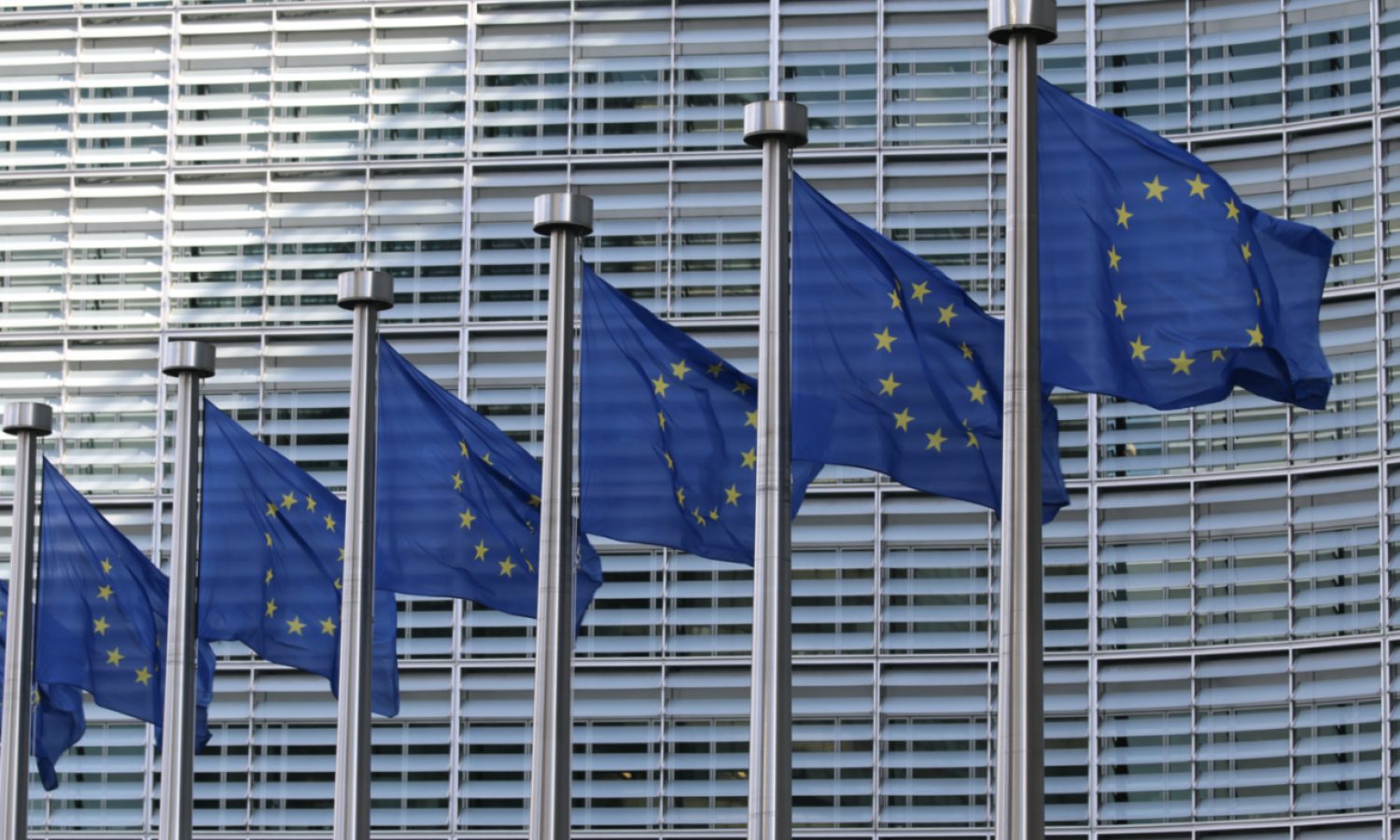 EU flags at the European Commission Berlaymont building