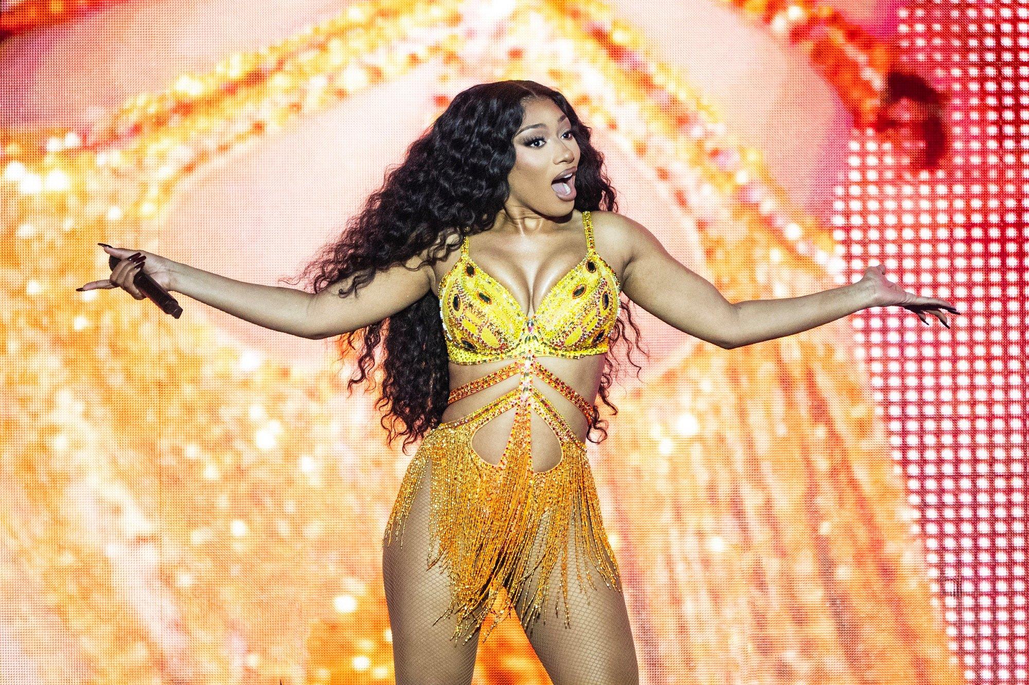 Megan Thee Stallion performs during 2024 Bonnaroo Music & Arts Festival on June 16, 2024 in Manchester, Tennessee