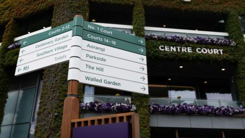 Generic picture of a sign at Wimbledon tennis tournament