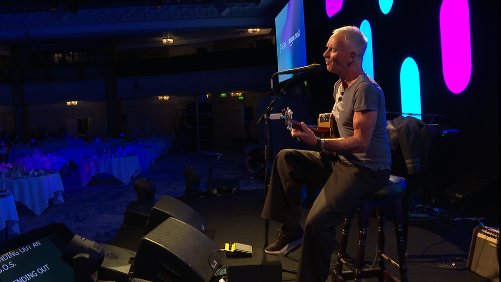 Sting rehearsing for the Ivor Novello awards