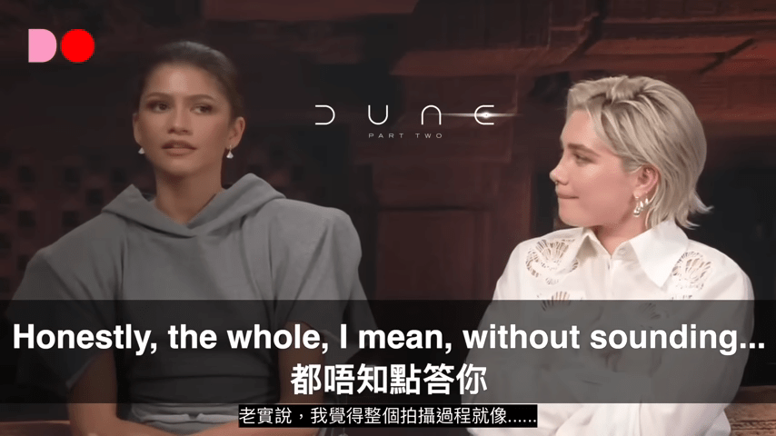 本來 Zendaya（左）所指是，不想陳腔濫調表示一切都很好，但事實上所有人在拍攝時都真的很出色。