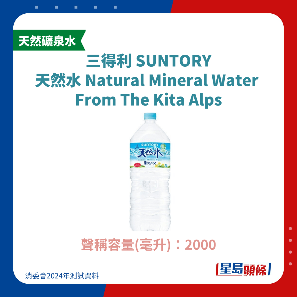 三得利 SUNTORY 天然水 Natural Mineral Water  From The Kita Alps