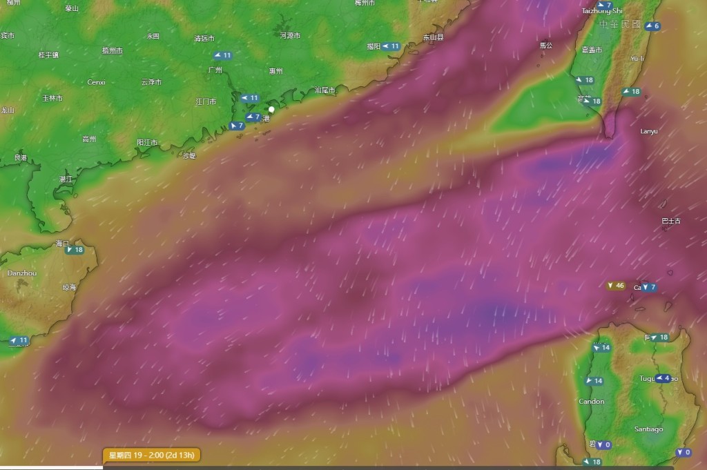 據歐洲中期天氣預報中心（ECMWF）最新預測，該位於呂宋附近的熱帶氣旋將於本周四（19日）最接近本港。