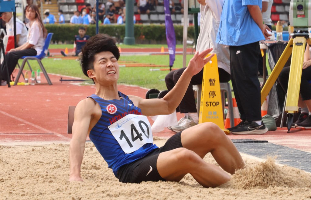 高澔塱、陳銘泰與林銘夫（圖）在男子跳遠爭奪2個亞運名額，形成良性競爭。徐嘉華攝