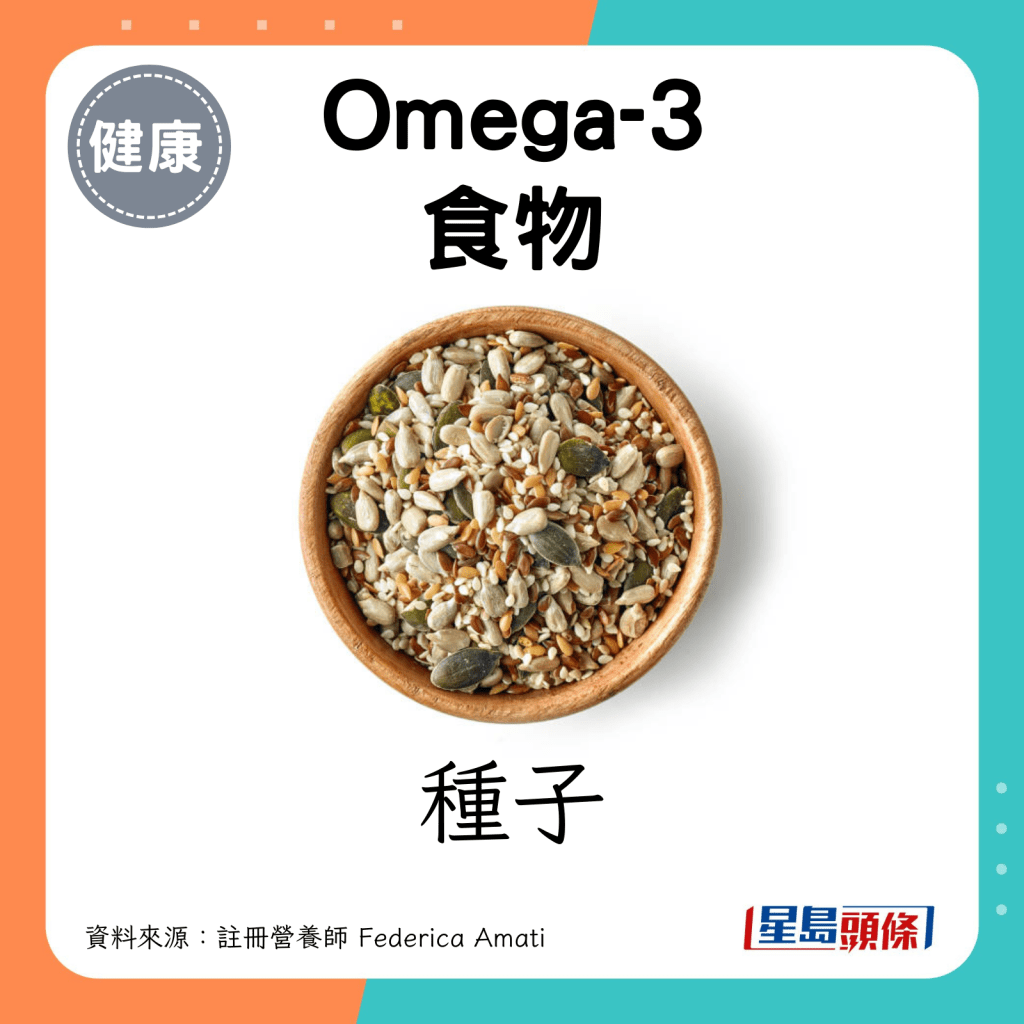 Omega-3脂肪酸食物：種子。