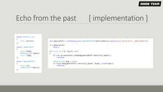 Echo from the past [ implementation ]
 