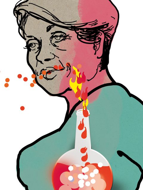 Illustration von einer Frau mit stillem Reflux