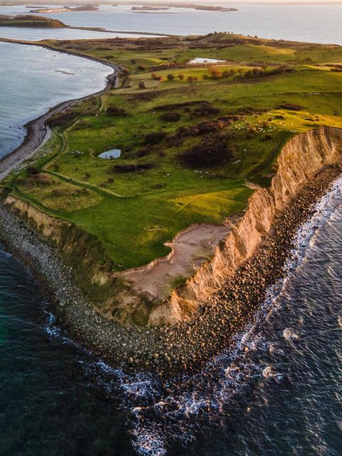 Luftaufnahme der Insel Fyns Hoved in Dänemark