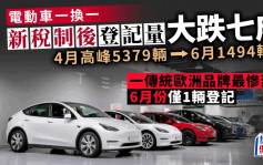 電動車︱新稅制後一換一數量大跌7成 車價$50萬以上銳減9成 兩大廠成最大嬴家？