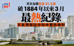 天文台下午錄得最高氣溫31.5度 破1884年以來3月最熱紀錄（附九天天氣預報）