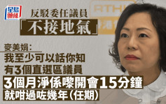 區議會改革｜麥美娟：產生方式非重點 「直選議員都可以3個月開15分鐘會」