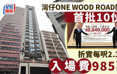 ONE WOOD ROAD開價 首批10伙 985萬入場 折實每呎2.3萬 游國輝：賣大包