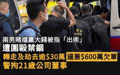 兩男賭錢有斬獲被指出術 遭圍毆禁錮簽600萬元欠單 警拉21歲公司男董事