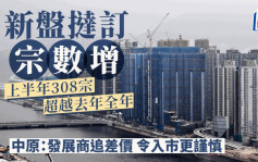 新盘挞订宗数增 上半年308宗 超越去年全年 中原：发展商追差价 令入市更谨慎