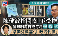 2元乘車優惠︱陳健波憂調高年齡界線有爭拗 鄧家彪倡傚港鐵採分段收費