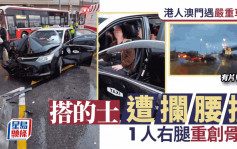 港人遊澳門搭的士遇車禍 遭衝燈七人車硬撼 右腿重創骨折