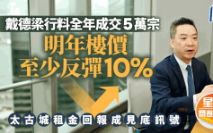 戴德梁行料全年成交5万宗 明年楼价至少反弹10% 太古城租金回报成见底讯号