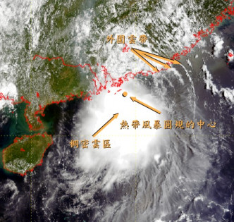 2004年圓規襲港的情況。天文台圖片