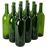 FastRack - W5 Wine Bottles, Bordeaux Liquor Bottles, Green Wine Bottles, 750 ml Empty Bottles, Empty Bottles for Drinks, 12 p