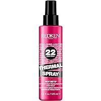 Redken Thermal Spray High Hold, Thermal Setting Mist, All Hair Types, For Curling and Flat Irons, Sets Styles with Lasting Ho