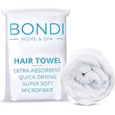 Bondi SPA Microfiber Hair Towel – Dries Hair 50% Faster - Anti-Frizz Hair Drying Towel - Perfect for Long, Thick or Curly Hai