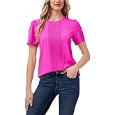 CeCe Short Sleeve Pleated Sleeve Blouse