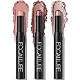 FOCALLURE 3PCS Cream Eyeshadow Stick Sets,Matte and Shimmer Eye Brightener, Light to Dark Pink Pencil,Long Lasting Eye Shadow