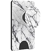 PopSockets Phone Wallet with Expanding Phone Grip, Phone Card Holder, Graphic PopWallet - Dove Marble