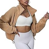 Acubozzntb Women's Fleece Jacket Coats Long Sleeve Crop Jacket Workout Winter Coat Fall Clothes