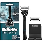 Gillette Intimate Pubic Hair Razor for Men, Men's Pubic Razor for Manscaping, Gentle and Easy to Use, Designed For Pubic Hair