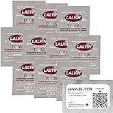 Lalvin EC-1118 Wine Yeast (10 Pack) - Champagne Yeast - Make Wine Cider Mead Kombucha At Home - 5 g Sachets - Saccharomyces c