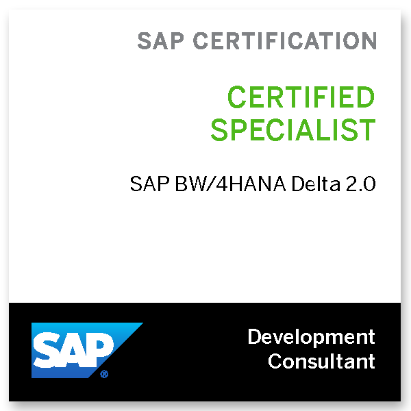 SAP Certified Application Specialist - SAP BW/4HANA Delta 2.0