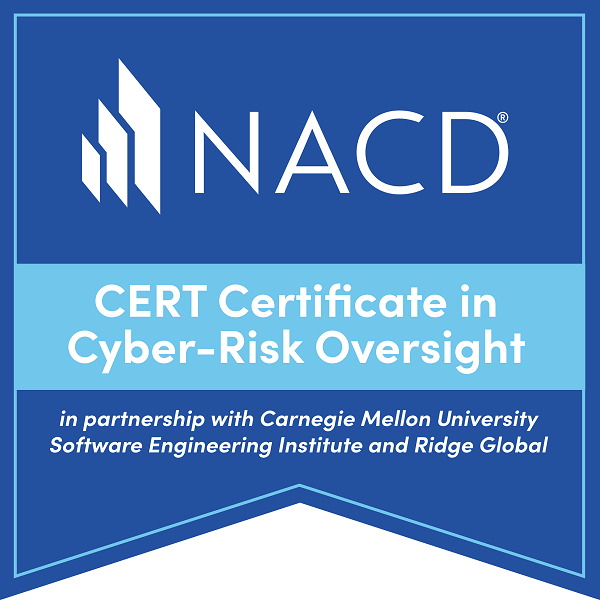 NACD CERT Certificate in Cyber-Risk Oversight