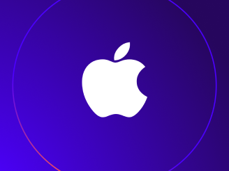 Apple Logo | White | Purple Background