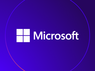 Microsoft Logo | White | Purple Background